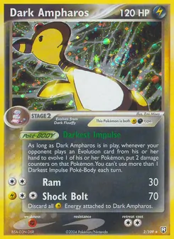 Dark Ampharos card from Team Rocket Returns, number 2/109