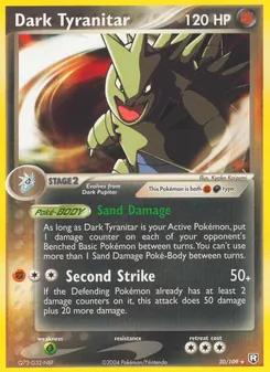 Dark Tyranitar card from Team Rocket Returns, number 20/109