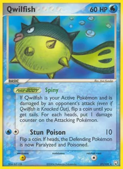 Qwilfish card from Team Rocket Returns, number 27/109