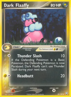 Dark Flaaffy card from Team Rocket Returns, number 33/109