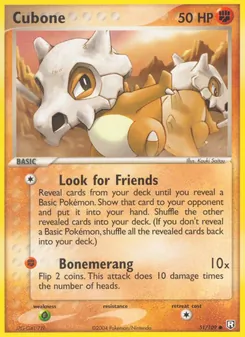 Cubone card from Team Rocket Returns, number 51/109