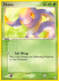 Ekans card from Team Rocket Returns, number 55/109