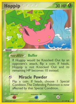 Hoppip card from Team Rocket Returns, number 57/109