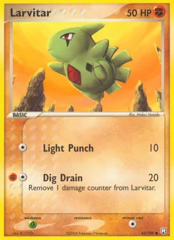 Larvitar card from Team Rocket Returns, number 63/109