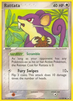 Rattata card from Team Rocket Returns, number 71/109