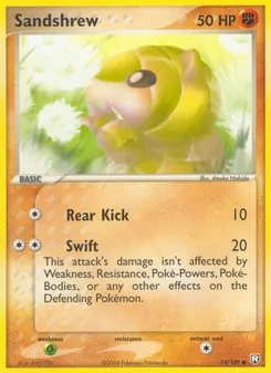 Sandshrew card from Team Rocket Returns, number 74/109