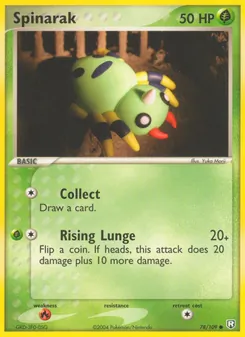 Spinarak card from Team Rocket Returns, number 78/109