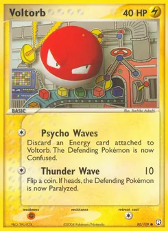 Voltorb card from Team Rocket Returns, number 80/109