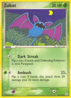 Zubat card from Team Rocket Returns, number 82/109