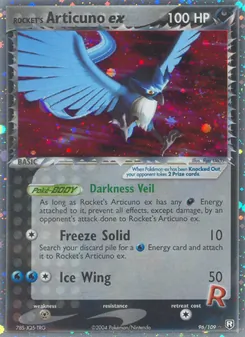 Rocket's Articuno ex card from Team Rocket Returns, number 96/109