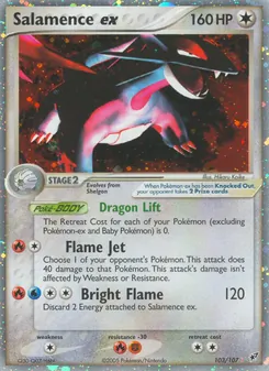 Salamence ex card from Deoxys, number 103/107