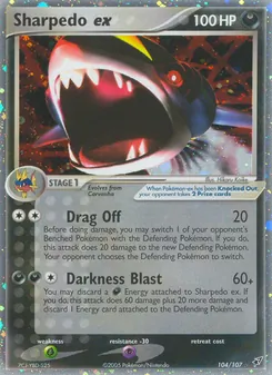 Sharpedo ex card from Deoxys, number 104/107