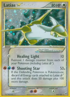 Latias ☆ card from Deoxys, number 105/107