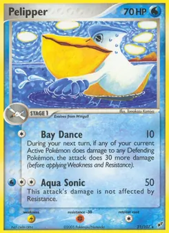 Pelipper card from Deoxys, number 21/107