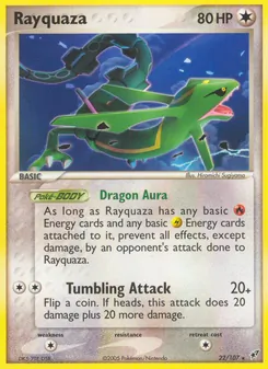 Rayquaza card from Deoxys, number 22/107