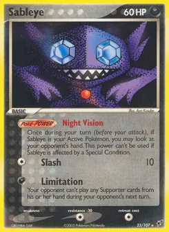 Sableye card from Deoxys, number 23/107