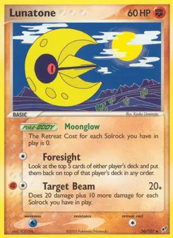 Lunatone card from Deoxys, number 36/107