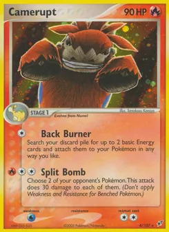 Camerupt card from Deoxys, number 4/107