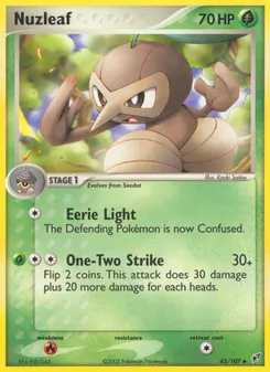 Nuzleaf card from Deoxys, number 43/107