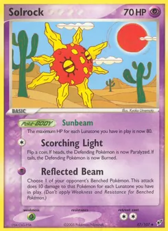 Solrock card from Deoxys, number 47/107