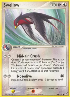 Swellow card from Deoxys, number 49/107