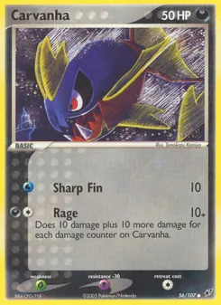 Carvanha card from Deoxys, number 56/107