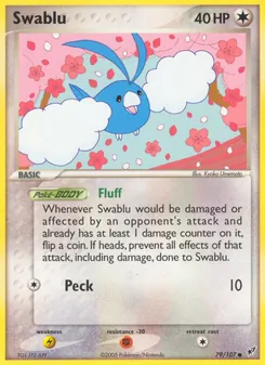 Swablu card from Deoxys, number 79/107