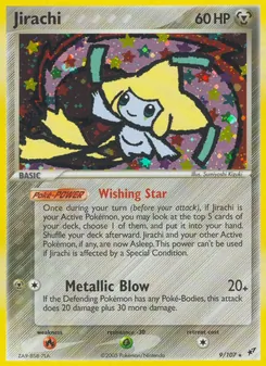 Jirachi card from Deoxys, number 9/107