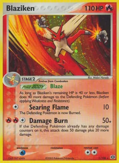 Blaziken card from Emerald, number 1/106