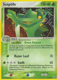 Sceptile card from Emerald, number 10/106