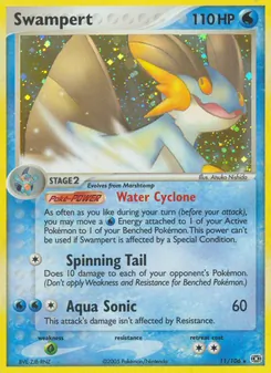 Swampert card from Emerald, number 11/106