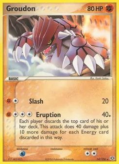 Groudon card from Emerald, number 14/106