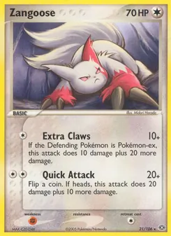 Zangoose card from Emerald, number 21/106