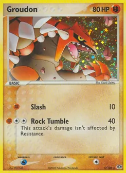 Groudon card from Emerald, number 5/106