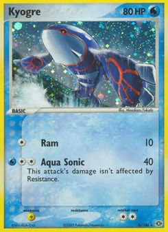 Kyogre card from Emerald, number 6/106