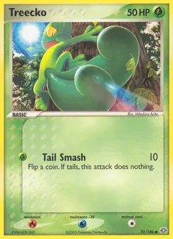 Treecko card from Emerald, number 70/106