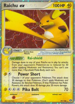 Raichu ex card from Emerald, number 97/106
