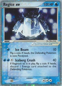 Regice ex card from Emerald, number 98/106