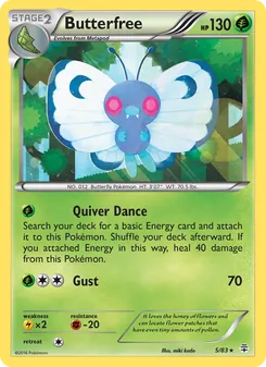 Butterfree card from Generations, number 5/83