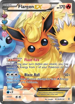 Flareon EX card from Generations, number RC28/83