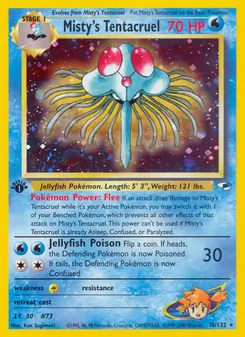 Misty's Tentacruel card from Gym Heroes, number 10/132