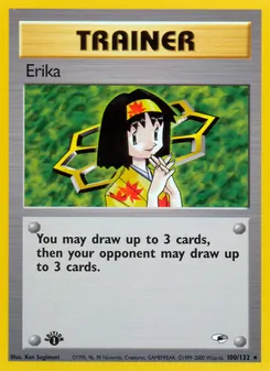 Erika card from Gym Heroes, number 100/132