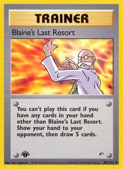 Blaine's Last Resort card from Gym Heroes, number 105/132