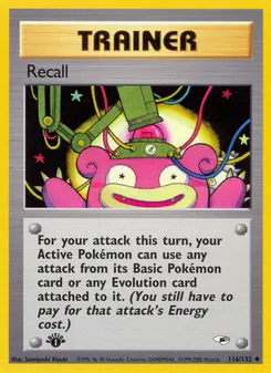 Recall card from Gym Heroes, number 116/132