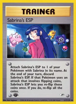 Sabrina's ESP card from Gym Heroes, number 117/132