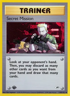 Secret Mission card from Gym Heroes, number 118/132