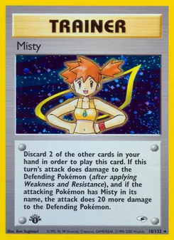 Misty card from Gym Heroes, number 18/132