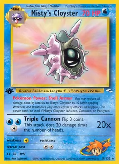 Misty's Cloyster card from Gym Heroes, number 29/132