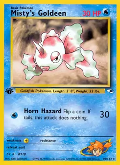 Misty's Goldeen card from Gym Heroes, number 30/132