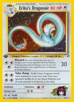 Erika's Dragonair card from Gym Heroes, number 4/132